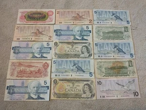 Poor Condition FV $100 Canadian Dollars Old Vintage Banknotes Lot of 12 2 series - Picture 1 of 4