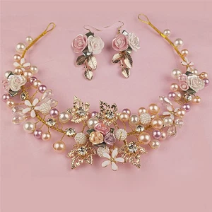 Pearl Flower Crystal Rhinestone Wedding Bridal Headband Clip Hair Band Handma.AU - Picture 1 of 7