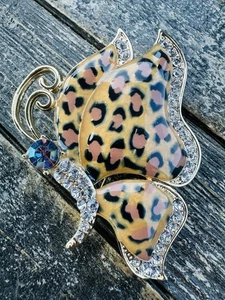 Alilang Gepard Emaille Schmetterling Strass Brosche - Bild 1 von 2