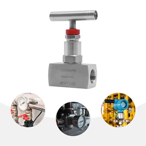 3/8" Straight Needle Valve 316 Stainless Steel Fluid Flow Control Valve 6000PSI - Picture 1 of 15