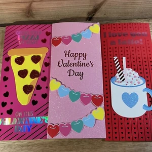 Lote de 3 tarjetas de fiesta de San Valentín con sobres hechos a mano diseñados en EE. UU. - Imagen 1 de 6