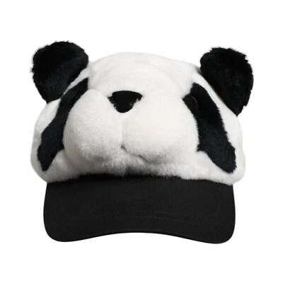 DOLCE & GABBANA Sombrero Negro Blanco Piel de Panda Mujeres Béisbol Capello 57/S 980usd Foto 1 de 4