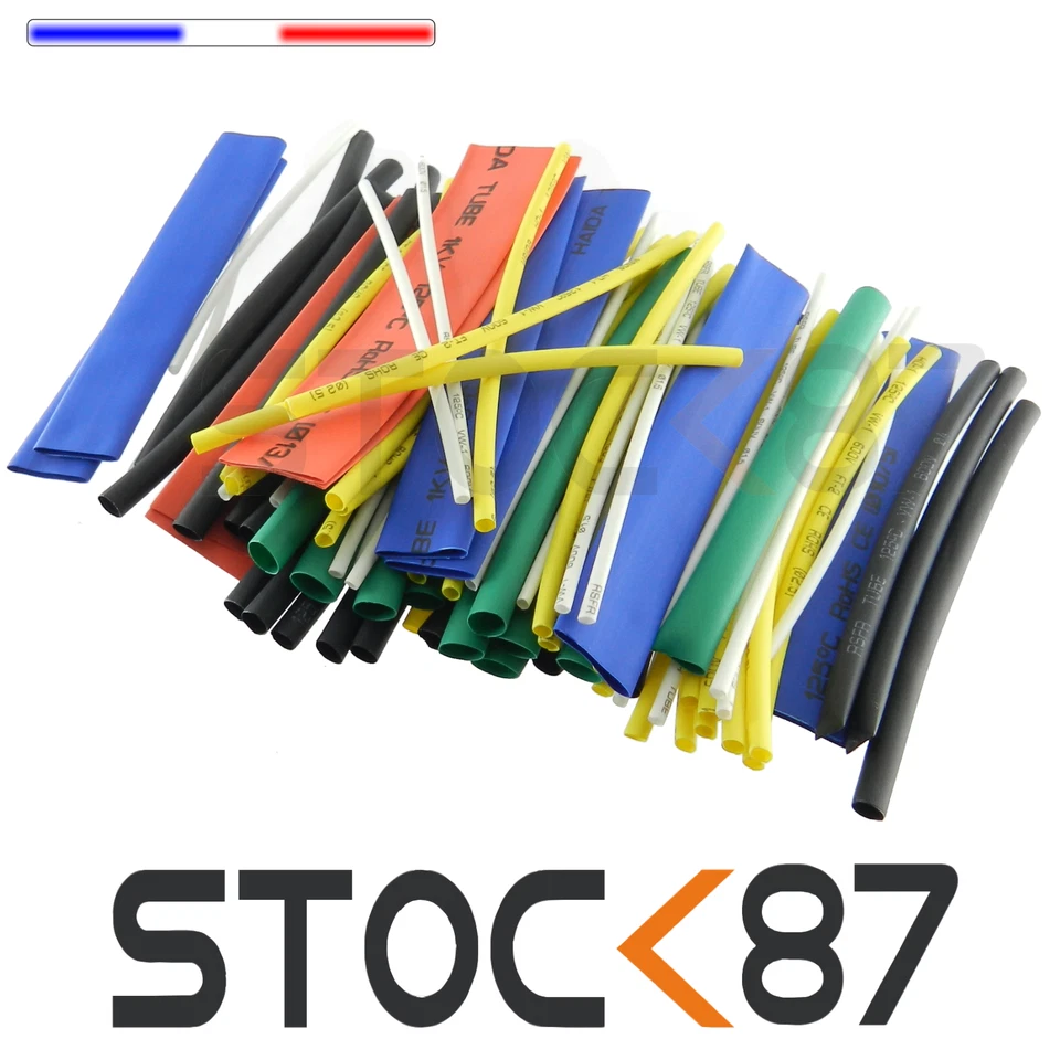 SK87 995ML2# 10m gaine thermo rétractable 1,5 à 13mm noir, rouge, bleu, blanc... 2:1