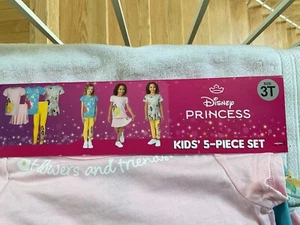 Disney Princess Toddler Girls 5 piece Set-3 Shirts, 1 Skort,1 Pants Size 3T NEW - Picture 1 of 6