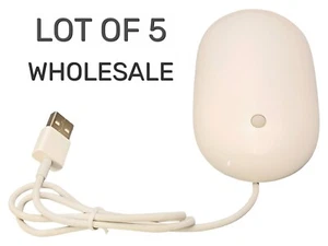 LOT OF 5 Genuine Apple Mighty Mouse MB112LL/B Optical Wired Mouse A1152 White - Picture 1 of 7