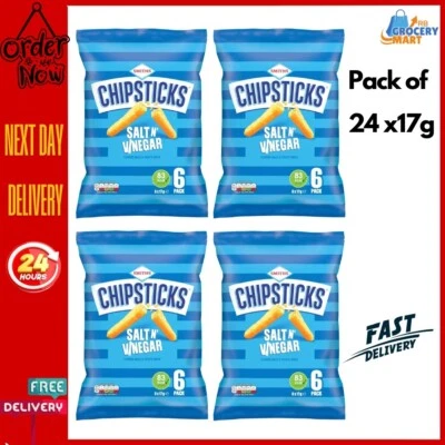 Smiths  24 X Chipsticks Salt 'N' Vinegar Flavour  Snack 17g (PM) - Image 1 of 4