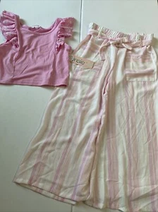 Kensie Girl Girls Sz 10 Crop Top Wide Leg Pant 2 Pc Easter Shopping Fashion Set - Picture 1 of 12