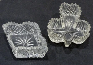 2 STUNNING! Antique ABP CUT GLASS Diamond Club OPEN MASTER SALT Dish Dip Cellar - Picture 1 of 5