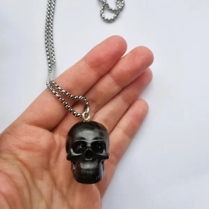 Men Black Gothic Skull Necklace Stainless Steel Chain Pendant Retro Halloween UK - Picture 1 of 4