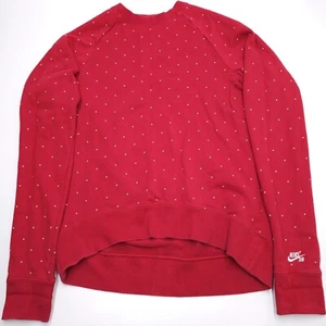 Nike SB Sweatshirt Size Large Red Polka Dot Long Skateboarding Womens  - Picture 1 of 12