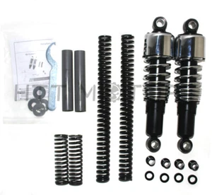 Chrome Slammer Lowering Kit Fork Spring Shock Absorber For Harley Dyna FXD 91-05 - Bild 1 von 6