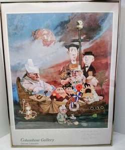 Charles Bragg Ship Of Fools Poster Columbine Gallery Denver Colo Hand Signed - Bild 1 von 16