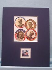 Woodrow Wilson and his Presidential campaign buttons honored by his own stamp