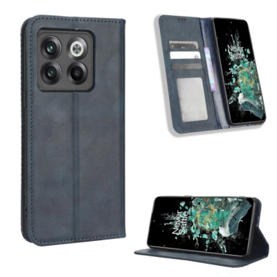 For OnePlus 11 / 10T 5G Retro Leather Wallet Card Holder Case+Screen Protector - Image 1 of 4