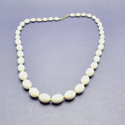 Vintage Monet Gold Toned and White Beaded 26 inches - Image 1 of 4