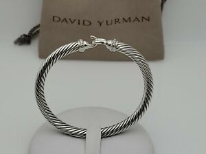 David Yurman Cable Classics Buckle Bracelet with Diamonds, 5mm Size Small