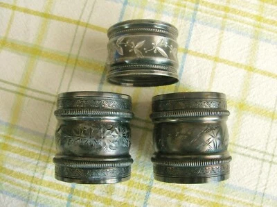 ANÉIS DE GUARDANAPO VINTAGE VITORIANOS GORHAM PRATA ESTERLINA ANOS 1800 VITORIANOS - Imagem 1 de 4