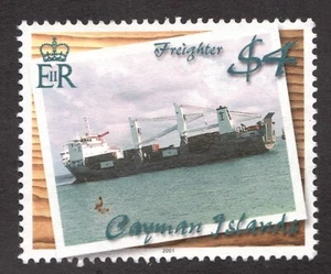 Scarce : 2001 Cayman Islands Sc #837 - $4 Freighter  MLH Cv$11 - Picture 1 of 1
