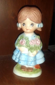Vintage Verona Vergasi Girl Bisque Porcelain Figurine Girl Decor CMA 1980 - Picture 1 of 3