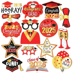 Graduation Photo Booth Props Class of 2025 Graduate Party Decorations Supplie... - Picture 1 of 7
