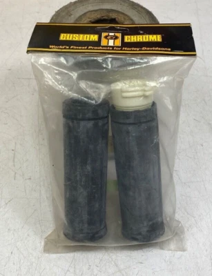 🔥82-20 Empuñaduras de goma Harley Custom Chrome Sportster, Dyna, Touring negras🔥 Foto 1 de 4