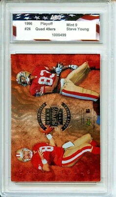 1996 Playoff #26 Steve Young Quad San Francisco 49ers AGC 9 Mint - Image 1 of 2
