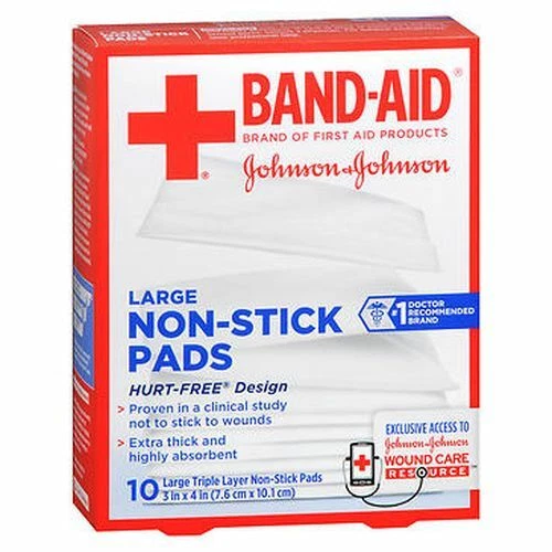 Hurt Free Non-Stick Pads Large 3 X 4 Inch 10 Each By Band-Aid - Image 1 of 1