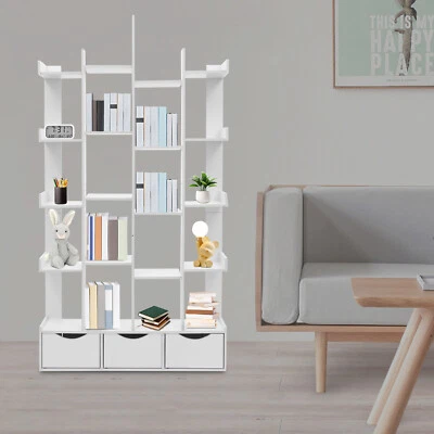 Organizador de libros alto moderno de 5 niveles soporte de exhibición de libros estante de libros de varios niveles blanco Foto 1 de 4