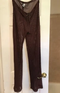 Vintage Leilani Women's Size M/L Chocolate Brown Mesh Pants - Picture 1 of 6