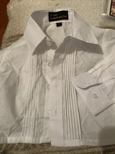 White Kids Shirt By Boys Tux  By Angels New York Size Small - Picture 1 of 7