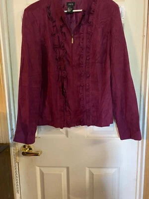 Nuevo R.Q.T. Blusa de microgamuza forrada con cinta - Púrpura - Para mujer Talla XL Foto 1 de 4