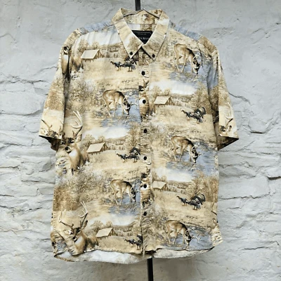 North River Raro Pavo Ciervo Granja Estampado Manga Corta Con Botones Para Hombre’s XL Foto 1 de 4