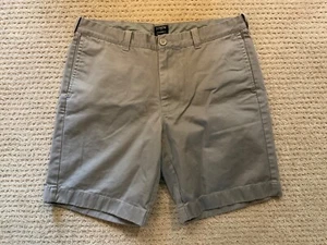 J Crew Herrenshorts 33 Grammy Chino Freizeit Baumwolle flache Vorderseite grau - Bild 1 von 3