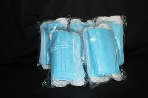 250 PCS Disposable Face Mask Surgical Ear loop Blue Masks 3 Ply - Foto 1 di 1