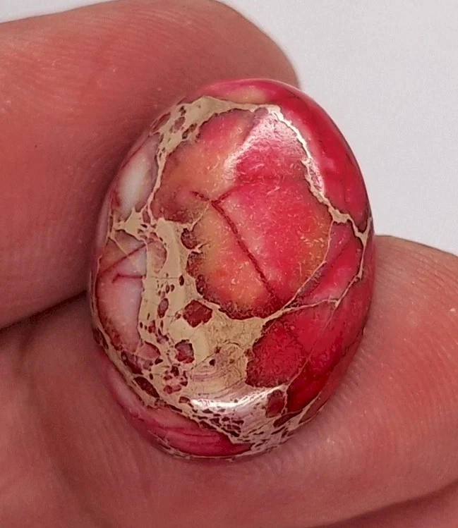 25x18mm Mixed color Copper Matrix Collage Cabochon Oval Flat Back Stone S4221D - Image 1 of 1