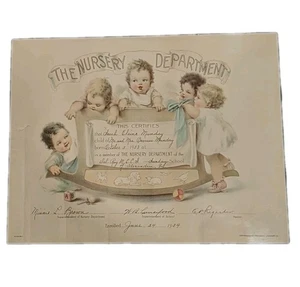 Vtg DelRay Methodist Episcopal Church South Nursery Certificate Enrollment 1934 - Picture 1 of 11