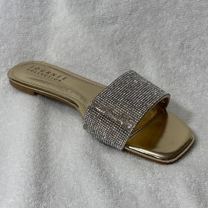 W595 Journee Collection Gold Grayce Slide Sandals - Size 9.0 M - Picture 1 of 5