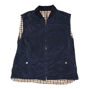 Chaqueta Chaleco Reversible Vintage Aquascutum Vesy Mujer M Nova Check Milford Cremallera - Imagen 1 de 7