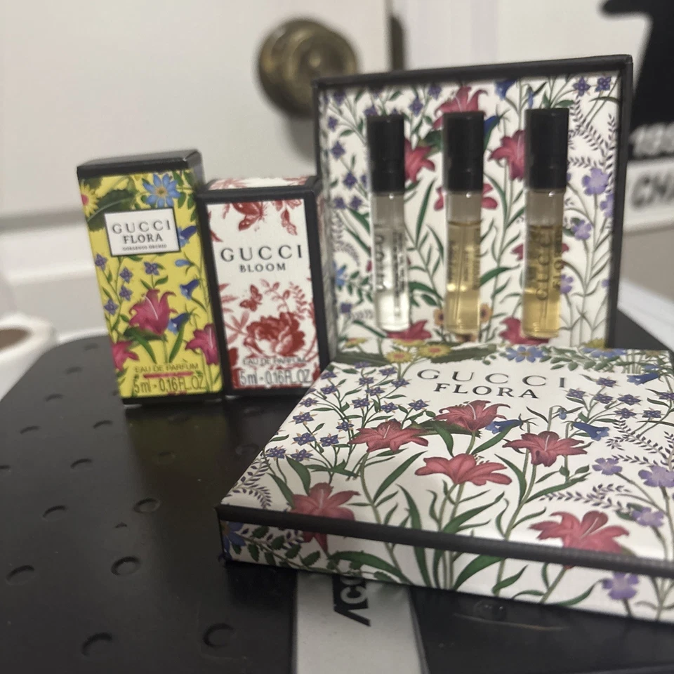 NUEVO Gucci 5 Piezas Mini Perfume Set de Regalo - Bloom & Flora - ¡Auténtico! Sin sellar Foto 1 de 3