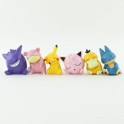 Juego de 6 figuras Pokémon Pikachu Gengar Psyduck Dormir Lindo Modelo Juguete Colección Foto 1 de 4
