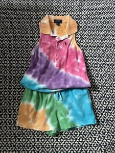 Polo Ralph Lauren Tie Dye Girls Summer Romper Size 6x - Picture 1 of 1
