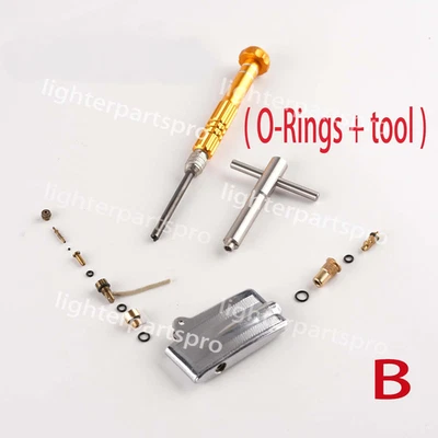 Complete Repair Set: 2 Kits O-Rings, filler valve tool For Ronson Lighter Type B - Image 1 of 4