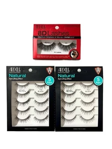2 Pack Ardell Eye Lifting Effect Lashes Natural #120 & 1 Pair 8D Lashes #953 NEW - Picture 1 of 8