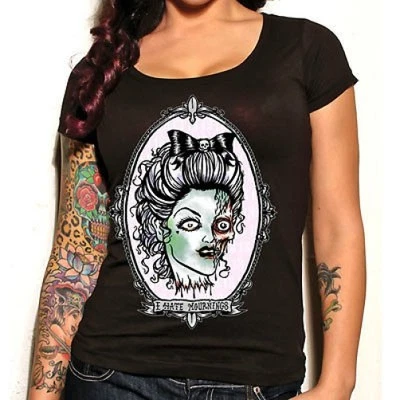 CAMISA MUJER SUERTE 13 LUTOS ZOMBIE DAMA PUNK TATUAJE CUELLO REDONDO S M L XL XXL Foto 1 de 2