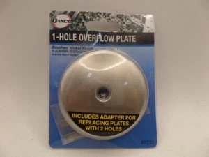 DANCO 89235 SINGLE HOLE BATHTUB DRAIN OVERFLOW PLATE IN BRUSHED NICKEL - Picture 1 of 2