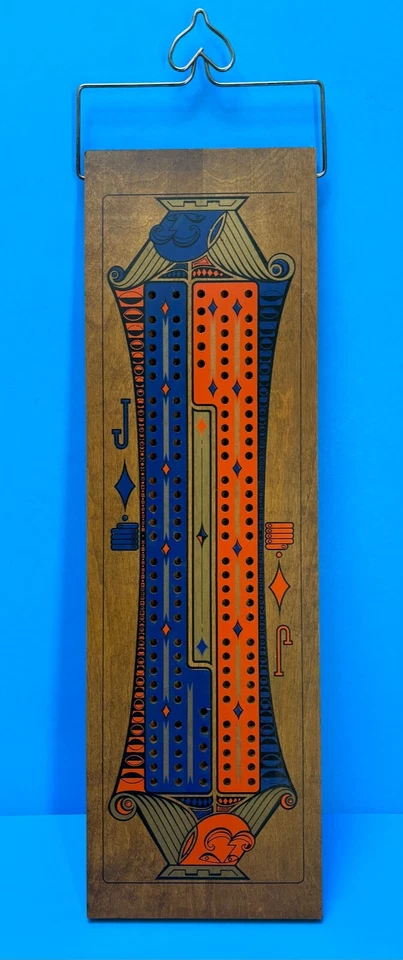 Vintage Mid-Century Modern Jack of Diamonds Cribbage Board Wooden by Stancraft - Image 1 of 4