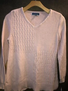 Karen Scott M NWT Cotton Mixed-Stitch Sweater Pink Size Medium 🧡🧡 - Picture 1 of 9