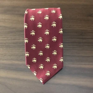 Brooks Brothers Makers Red With Golden Fleece Woven Logo Medallions Vintage USA - Picture 1 of 6