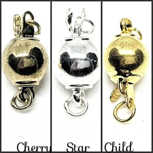 Elegant classic polished yellow gold silver old gold pl ball box clasp findings - Picture 1 of 9