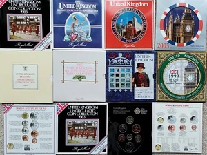 BIRTHDAY CHOICE OF YEAR  1983-2008 ROYAL MINT BRILLIANT UNCIRCULATED COIN SETS - Picture 1 of 25